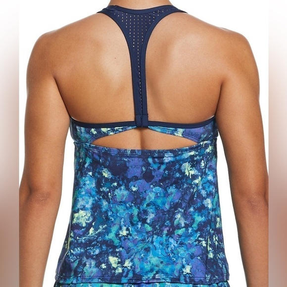 Nike Swim Earth Dye Racerback Tankini Top Size S - Picture 4 of 9